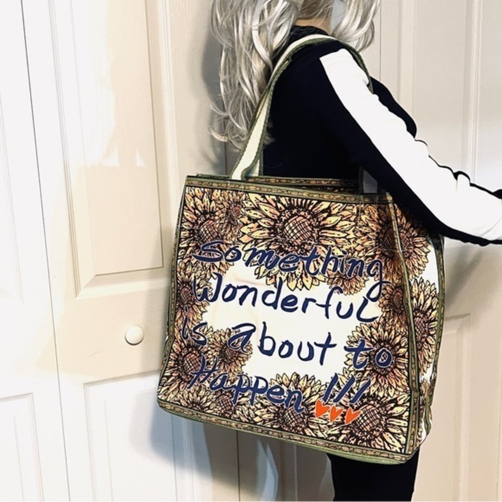 BRIGHTON Something Wonderful Sunflower LOVE Tote Bag - Picture 6 of 15